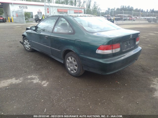 1HGEJ6226XL039643 - 1999 HONDA CIVIC DX GREEN photo 3