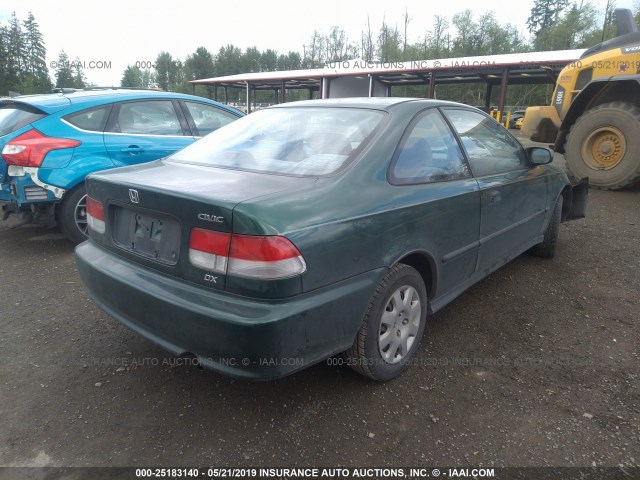 1HGEJ6226XL039643 - 1999 HONDA CIVIC DX GREEN photo 4