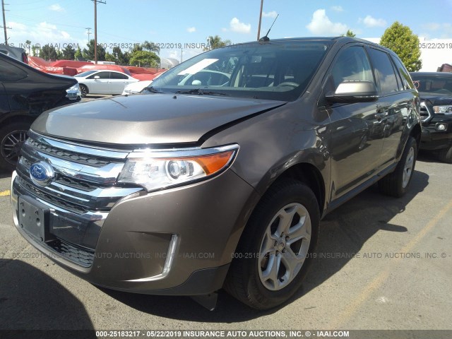 2FMDK3JC7DBC37770 - 2013 FORD EDGE SEL GRAY photo 2