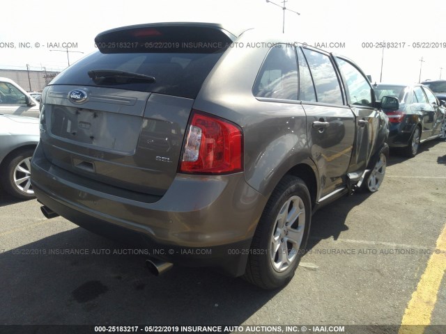 2FMDK3JC7DBC37770 - 2013 FORD EDGE SEL GRAY photo 4