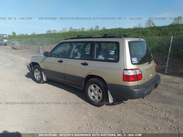 JF1SF63582H714678 - 2002 SUBARU FORESTER L GOLD photo 3