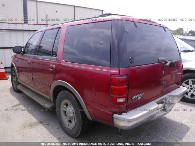 1FMRU17L02LA56325 - 2002 FORD EXPEDITION EDDIE BAUER RED photo 3