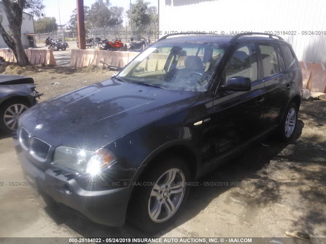 WBXPA93465WD14521 - 2005 BMW X3 3.0I BLACK photo 2