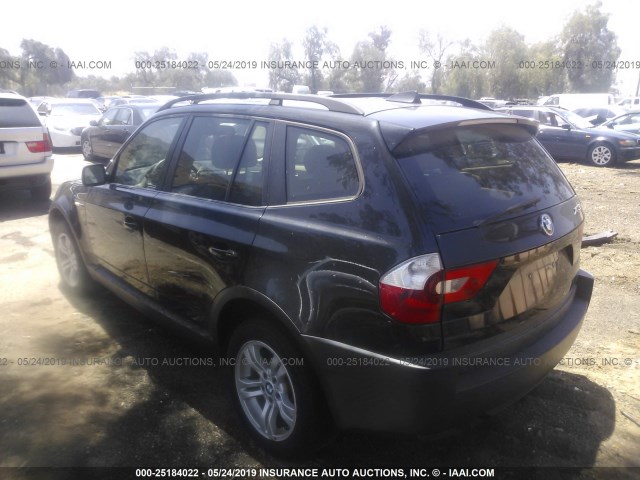 WBXPA93465WD14521 - 2005 BMW X3 3.0I BLACK photo 3