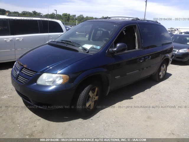 1D4GP45R55B285009 - 2005 DODGE CARAVAN SXT Dark Blue photo 2