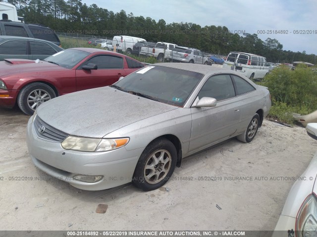 2T1CE22P12C008783 - 2002 TOYOTA CAMRY SOLARA SE SILVER photo 2