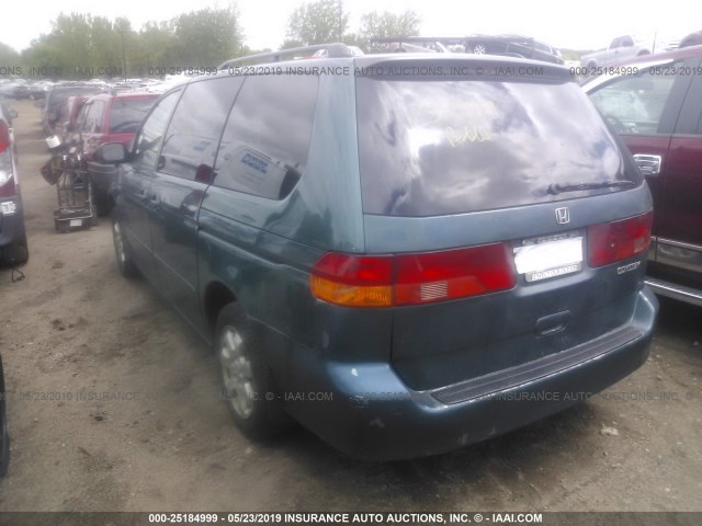 2HKRL18002H557277 - 2002 HONDA ODYSSEY EXL GREEN photo 3