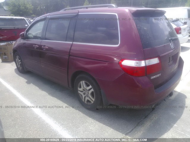 5FNRL38636B415669 - 2006 HONDA ODYSSEY EXL RED photo 3