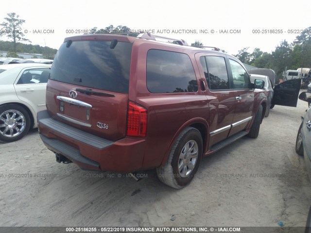 5N3AA08AX4N809953 - 2004 INFINITI QX56 BURGUNDY photo 4