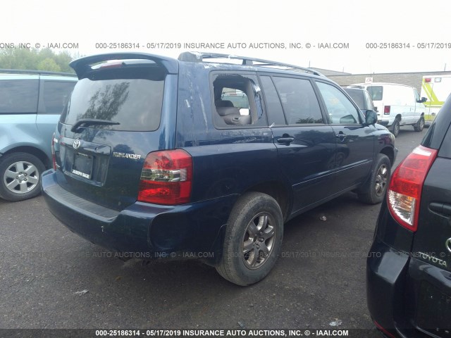 JTEEP21A070227683 - 2007 TOYOTA HIGHLANDER SPORT/LIMITED BLUE photo 4