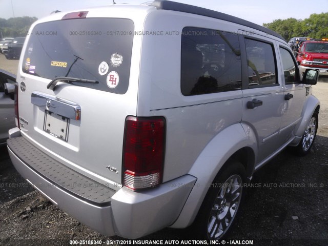 1D8GT58697W719834 - 2007 DODGE NITRO R/T SILVER photo 4