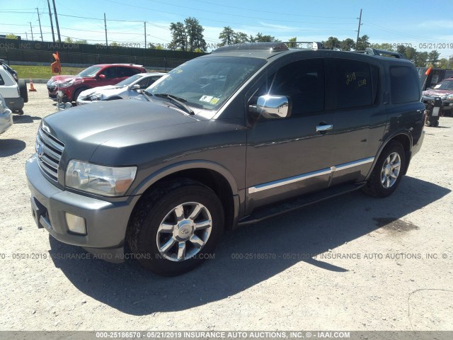 5N3AA08C75N809654 - 2005 INFINITI QX56 GRAY photo 2