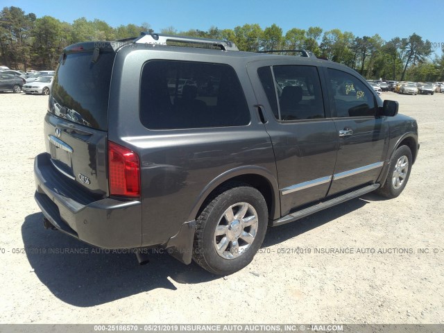 5N3AA08C75N809654 - 2005 INFINITI QX56 GRAY photo 4