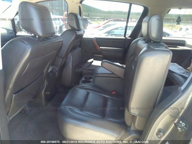 5N3AA08C75N809654 - 2005 INFINITI QX56 GRAY photo 8