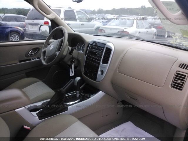 4M2YU39H67KJ08777 - 2007 MERCURY MARINER GRAY photo 5