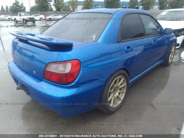 JF1GD29693G507406 - 2003 SUBARU IMPREZA WRX BLUE photo 4