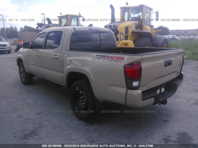 3TMCZ5AN0KM199643 - 2019 TOYOTA TACOMA DOUBLE CAB/SR/SR5/TRD SPO BEIGE photo 3
