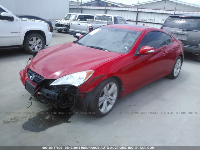 KMHHU6KH2AU034203 - 2010 HYUNDAI GENESIS COUPE 3.8L RED photo 2