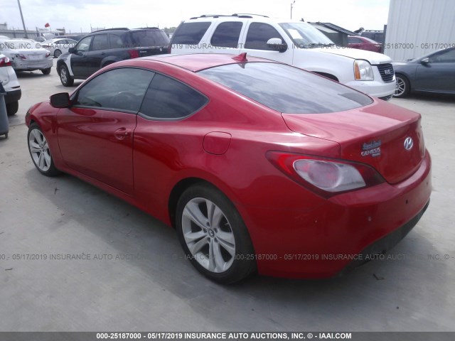 KMHHU6KH2AU034203 - 2010 HYUNDAI GENESIS COUPE 3.8L RED photo 3