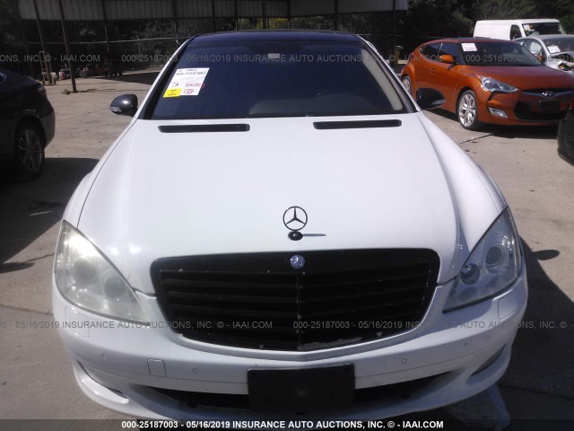 WDDNG71X27A015115 - 2007 MERCEDES-BENZ S 550 WHITE photo 6