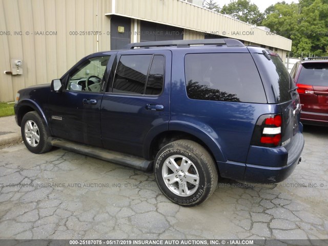 1FMEU73E07UB46438 - 2007 FORD EXPLORER XLT BLUE photo 3