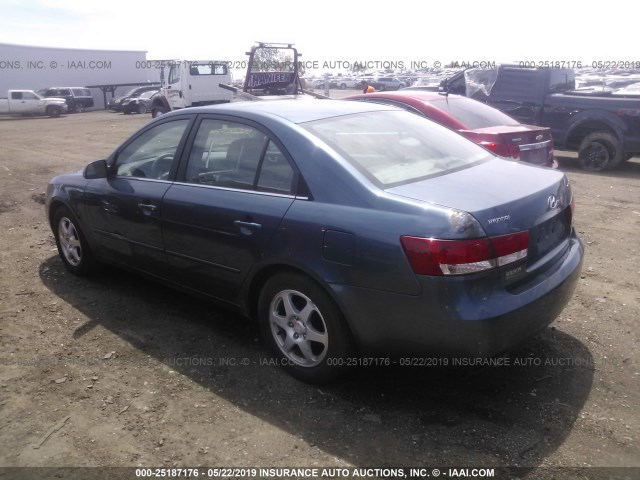 5NPEU46F06H087245 - 2006 HYUNDAI SONATA GLS/LX BLUE photo 3