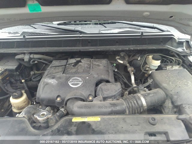 1N6AA07B87N216309 - 2007 NISSAN TITAN SILVER photo 10