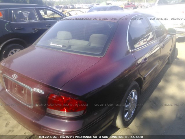 KMHWF25S42A603590 - 2002 HYUNDAI SONATA GL BURGUNDY photo 4