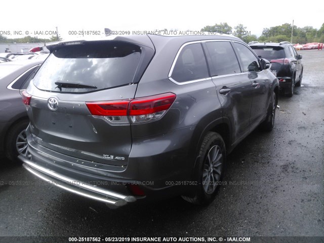 5TDJZRFH6HS449302 - 2017 TOYOTA HIGHLANDER SE/XLE GRAY photo 4