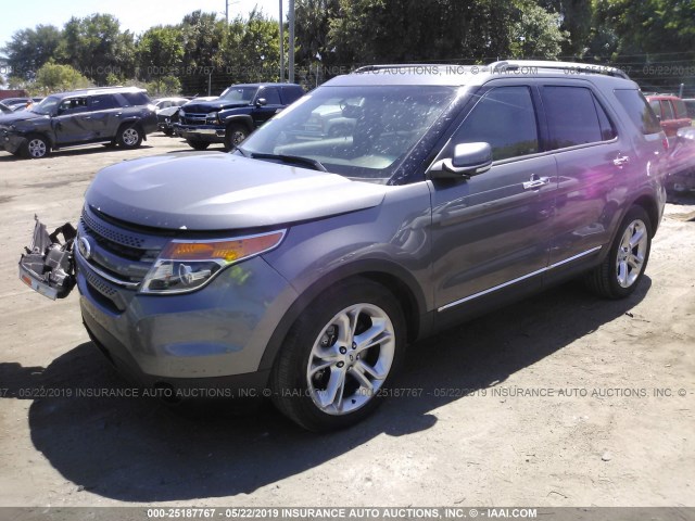 1FM5K7F8XDGB78657 - 2013 FORD EXPLORER LIMITED GRAY photo 2