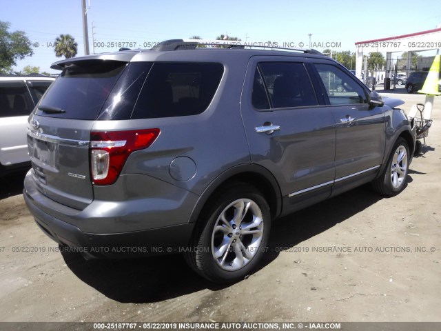 1FM5K7F8XDGB78657 - 2013 FORD EXPLORER LIMITED GRAY photo 4