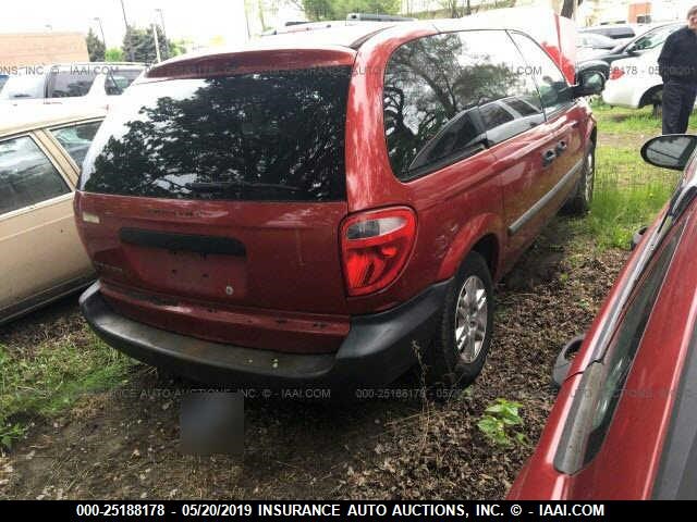 1D4GP25B86B754764 - 2006 DODGE CARAVAN SE MAROON photo 4