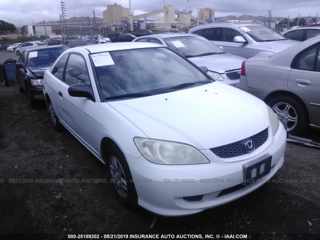 1HGEM211X5L008174 - 2005 HONDA CIVIC DX VP WHITE photo 1