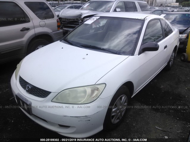 1HGEM211X5L008174 - 2005 HONDA CIVIC DX VP WHITE photo 2