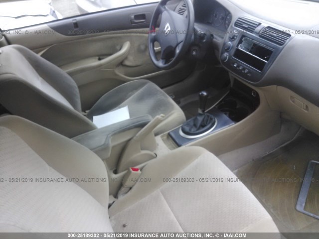 1HGEM211X5L008174 - 2005 HONDA CIVIC DX VP WHITE photo 5