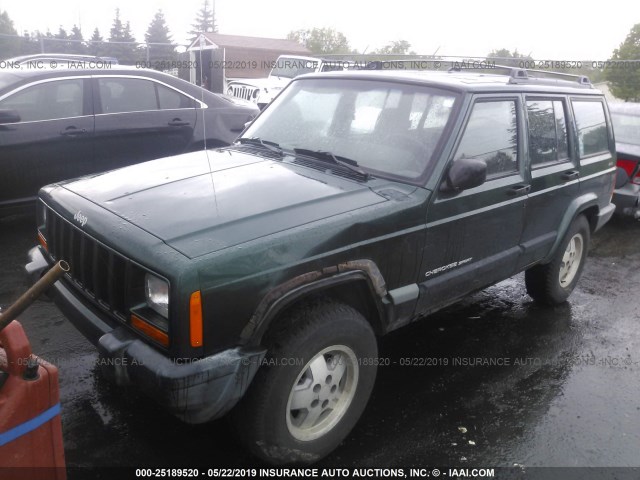 1J4FF68S8XL577914 - 1999 JEEP CHEROKEE SPORT/CLASSIC Zielony zdjęcie 2