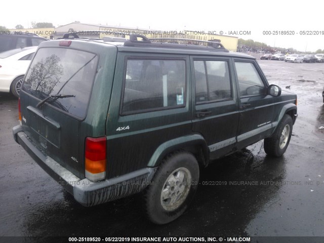 1J4FF68S8XL577914 - 1999 JEEP CHEROKEE SPORT/CLASSIC Zielony zdjęcie 4