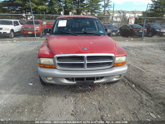 1B7HL48X42S553941 - 2002 DODGE DAKOTA QUAD SLT RED photo 6