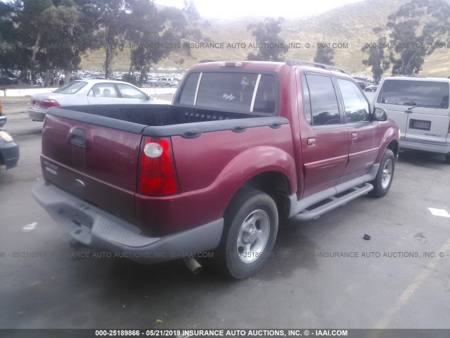 1FMZU77EX1UC81347 - 2001 FORD EXPLORER SPORT TR  RED photo 4