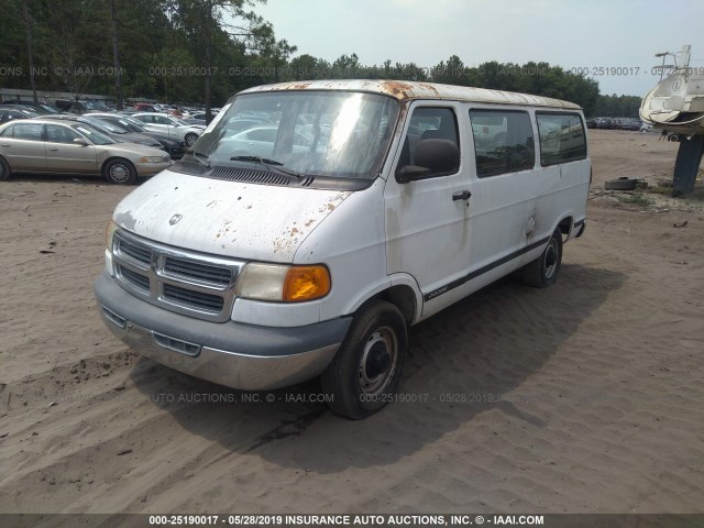 2B4JB25TX1K544614 - 2001 DODGE RAM WAGON B2500 WHITE photo 2