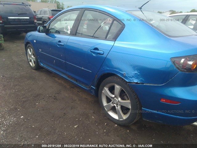 JM1BK323251226649 - 2005 MAZDA 3 S BLUE photo 6