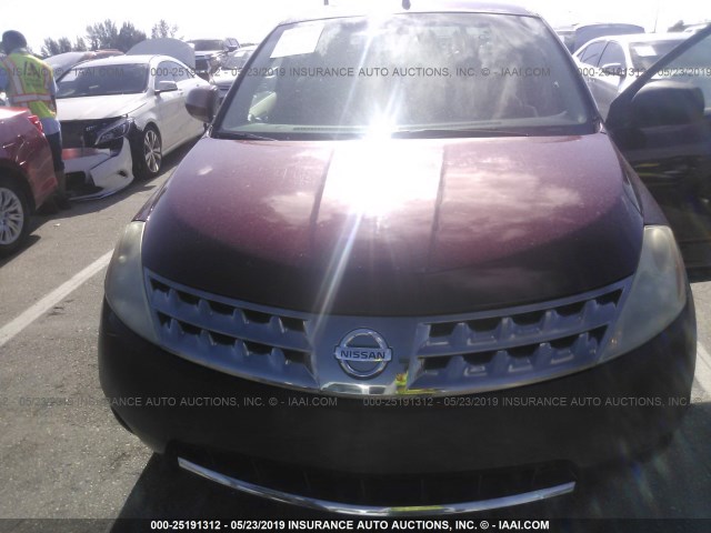 JN8AZ08W97W655661 - 2007 NISSAN MURANO SL/SE/S RED photo 6