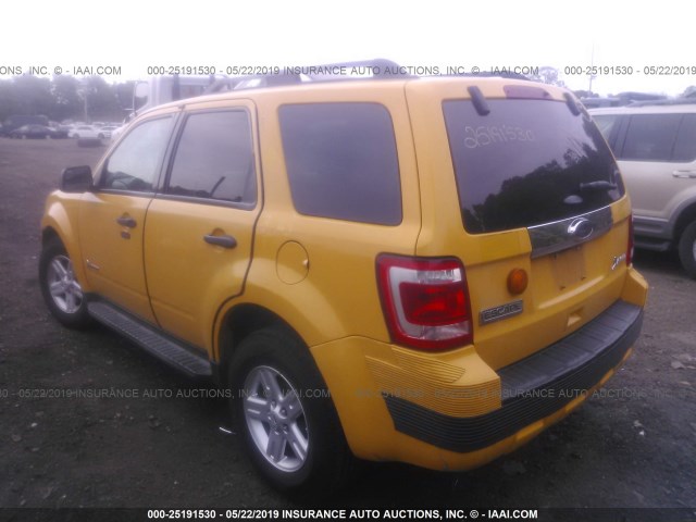 1FMCU4K31BKC06477 - 2011 FORD ESCAPE HYBRID YELLOW photo 3