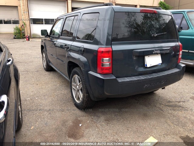 1J8FT28W78D520649 - 2008 JEEP PATRIOT SPORT BLUE photo 3