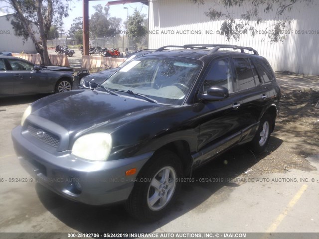 KM8SC73E54U693741 - 2004 HYUNDAI SANTA FE GLS/LX BLACK photo 2