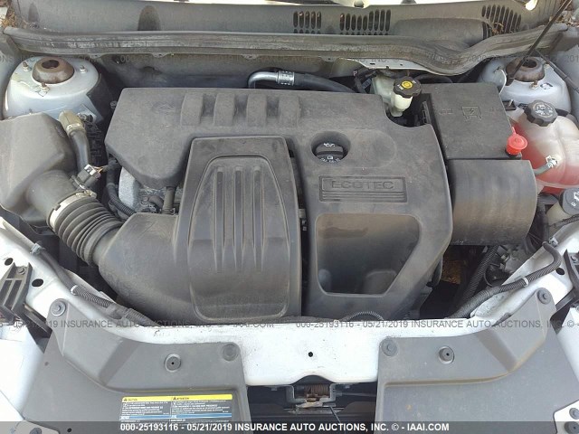 1G1AL18F987184697 - 2008 CHEVROLET COBALT LT SILVER photo 10