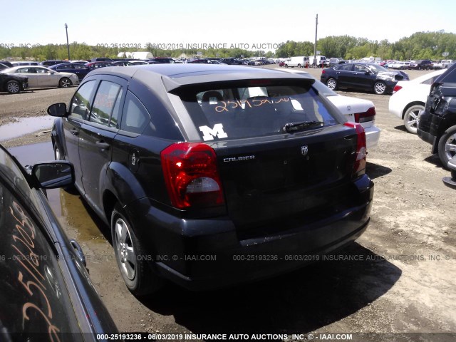 1B3HB28B17D213378 - 2007 DODGE CALIBER BLACK photo 3