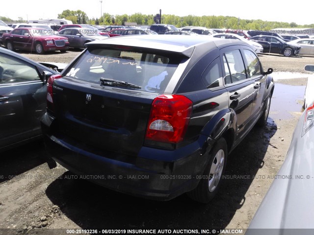 1B3HB28B17D213378 - 2007 DODGE CALIBER BLACK photo 4