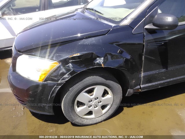 1B3HB28B17D213378 - 2007 DODGE CALIBER BLACK photo 6