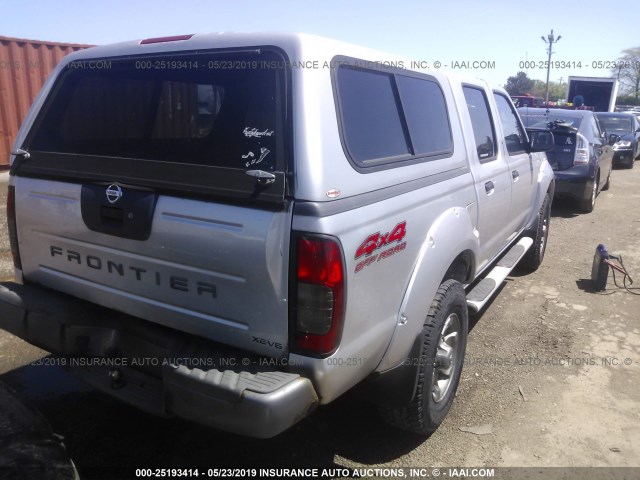 1N6ED27Y84C410662 - 2004 NISSAN FRONTIER CREW CAB XE V6 SILVER photo 4